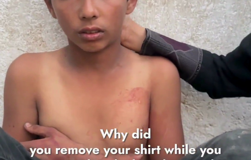Thumbnail preview image for the video titled: Child survived the Zikim aid massacre where his father was shot and killed along with dozens