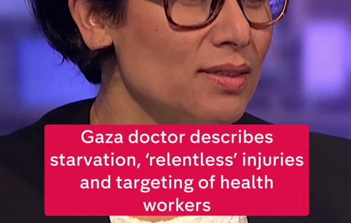 Thumbnail preview image for the video titled: Dr. Nada Al Hadithy's first-hand account of injuries from GHF sites