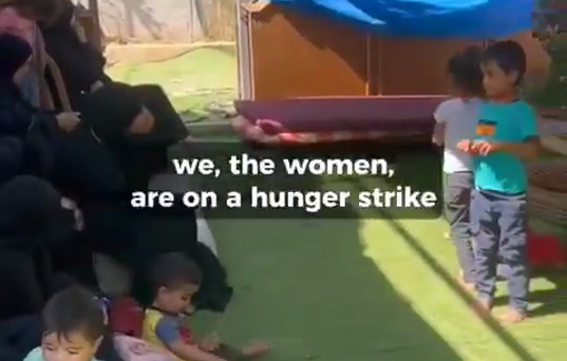 Thumbnail preview image for the video titled: Over 60 Umm al-Kheir women on hunger strike demanding Awdah Hathaleen’s body be returned