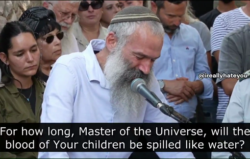 Thumbnail preview image for the video titled: Rabbi, Haim Ben Shoshan, gives a genocidal eulogy during the funeral of Avraham Azulai