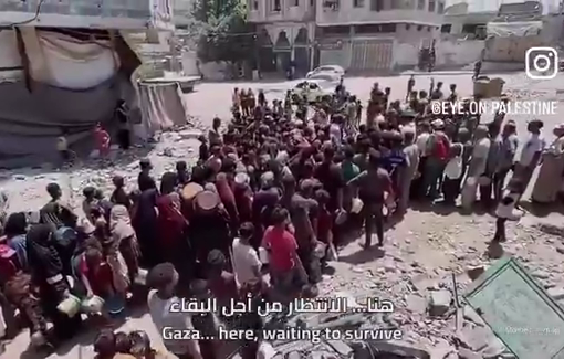 Thumbnail preview image for the video titled: Women and children wander seeking working soup kitchens