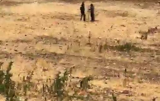Thumbnail preview image for the video titled: Israeli settlers stormed Khirbet Samra in the northern Jordan Valley and raised Israeli flags near Palestinian tents
