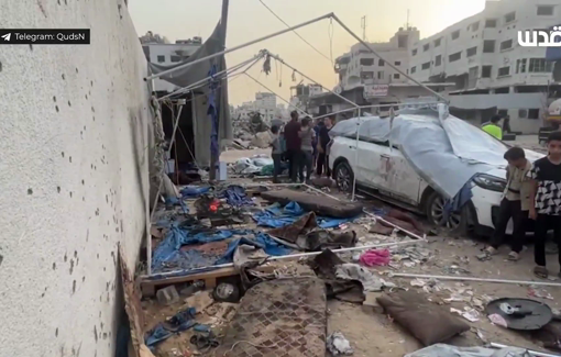 Thumbnail preview image for the video titled: Aftermath of Israel's targeted massacre of Al Jazeera crew in their tent