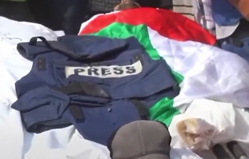 Thumbnail preview image for the video titled: Journalists comment on Israel's murder spree of journalists