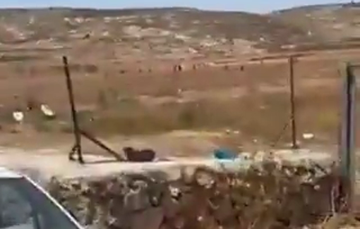 Thumbnail preview image for the video titled: Israeli settlers attack on Marj Sair plain, between the villages of Al-Mughayyir and Abu Falah