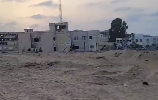 Thumbnail preview image for the video titled: Israeli soldiers mocks the destruction of Rafah describing it in an Arab accent