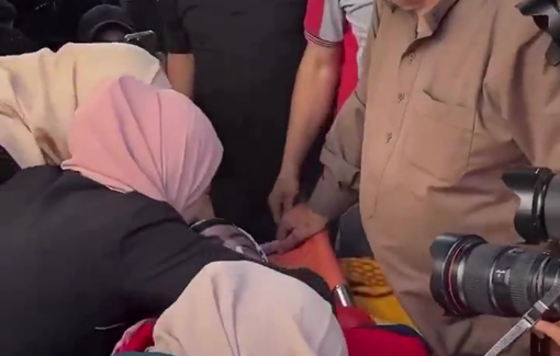 Thumbnail preview image for the video titled: The farewell of the young man Hamdan Mosa Muhammad Abu Aliya (18 years old) shot dead by Israeli soldiers