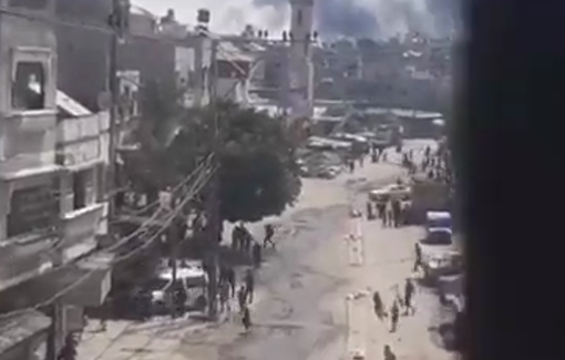 Thumbnail preview image for the video titled: Massive bombing of homes in Jabalia al-Nazla