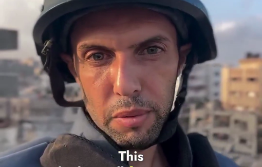 Thumbnail preview image for the video titled: Message to international journalists from Gaza City