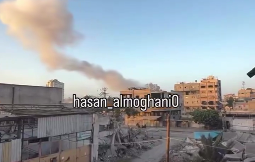 Thumbnail preview image for the video titled: Relentless large explosions rock Gaza City from Israeli bombardment and detonations