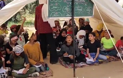 Thumbnail preview image for the video titled: Among the ongoing genocide Palestinian kids want to be lawyers, teachers, nurses or doctors