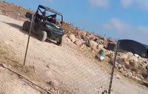 Thumbnail preview image for the video titled: Israeli settlers storm the Shukara community east of Duma town, south of Nablus,