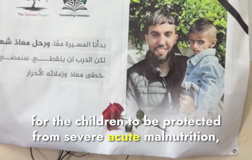 Thumbnail preview image for the video titled: Journalist Moaz Abu Taha's last gift to malnourished children