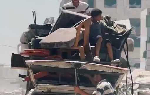 Thumbnail preview image for the video titled: Northern Gaza forcibly displaced again to the south