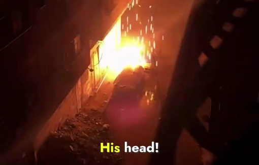 Thumbnail preview image for the video titled: Israeli drones drop incendiary munitions in the Sheikh Radwan neighborhood in Gaza City