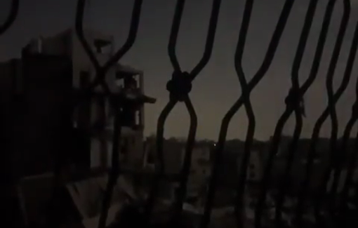 Thumbnail preview image for the video titled: Carpet bombing in the dead of night of Sheikh Radwan neighborhood, Gaza City