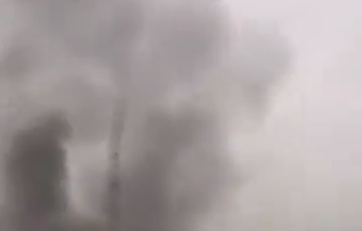 Thumbnail preview image for the video titled: Violent Israeli bombing in the vicinity of a school in Gaza City