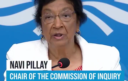 Thumbnail preview image for the video titled: Navi Pillay: "The Israeli authorities had no intention to change their [genocidal] course of actions"