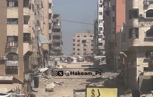 Thumbnail preview image for the video titled: Israeli bombing of Al-Tawfiq residential building in Al-Nasr neighborhood