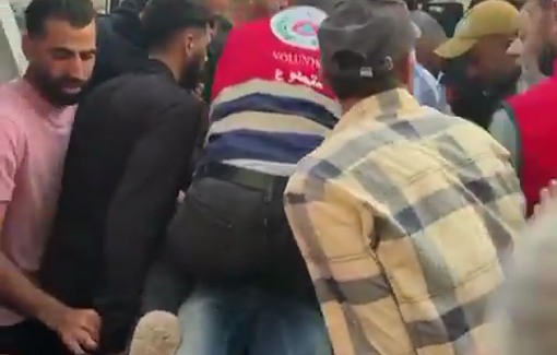 Thumbnail preview image for the video titled: Attempt to resuscitate Saeed Murad Al-Nassaan martyred by settlers’ gunfire while defending his village of Al-Mughayyir,