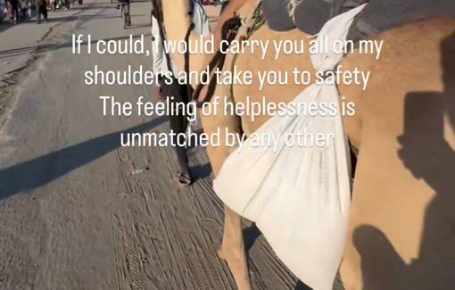 Thumbnail preview image for the video titled: Scenes of Israel's forced displacement of Gazans from the north