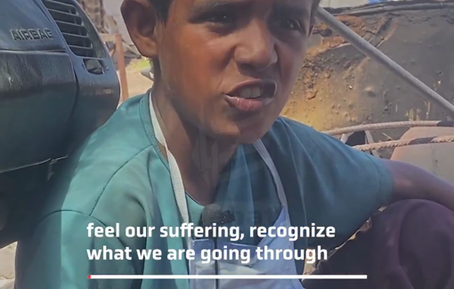 Thumbnail preview image for the video titled: Plea for mercy of child Yazan who toils in hazardous conditions to support his family