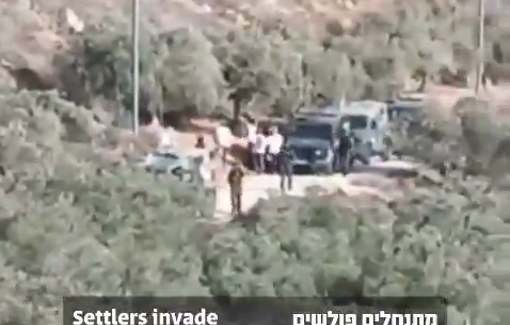 Thumbnail preview image for the video titled: Israeli army used a ‘closed military zone’ order to evict farmers and activists during the olive harvest