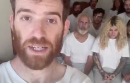 Thumbnail preview image for the video titled: US team of Global Sumud Flotilla: "We were violently & illegally raided. Unjustly detained. Zip tied. Brutalized."