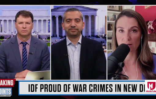 Thumbnail preview image for the video titled: Soldier Hen Cohen, a kitchen fitter, enters a destroyed Gazan kitchen, laughing, 'Who wants a kitchen?'