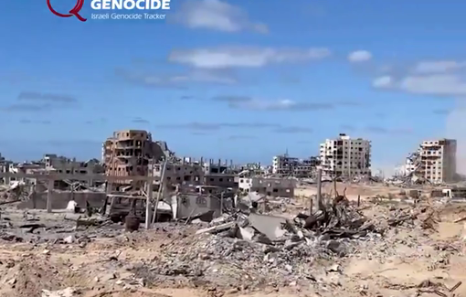 Thumbnail preview image for the video titled: IDF soldier films the destruction of Gaza City before withdrawing