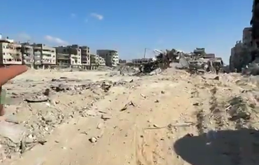 Thumbnail preview image for the video titled: Extensive destruction around the Sheikh Radwan market area in Gaza City