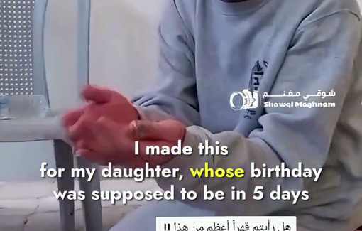 Thumbnail preview image for the video titled: Palestinian father realizes Israel killed all his children while keeping him captive