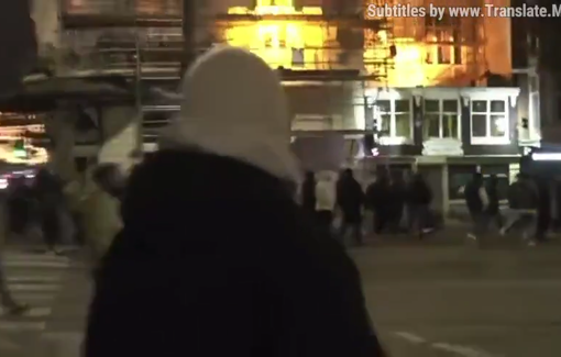 Thumbnail preview image for the video titled: Maccabi Israeli fans steal steel poles and terrorize Dutch fans in Amsterdam