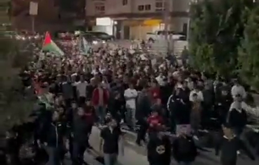 Thumbnail preview image for the video titled: A massive march in the town of Deir Jarir in honor of Jihad Ajaj, killed a few days ago while confronting settler attacks on the town