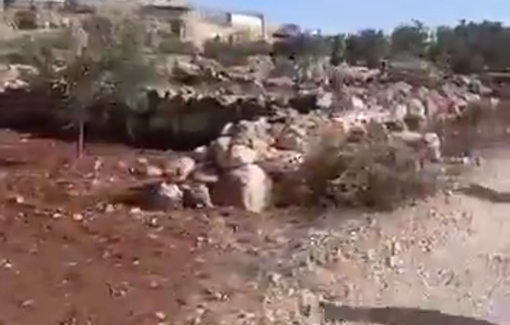 Thumbnail preview image for the video titled: Vilent pogrom in Turmus Ayya with the protection of Israeli police