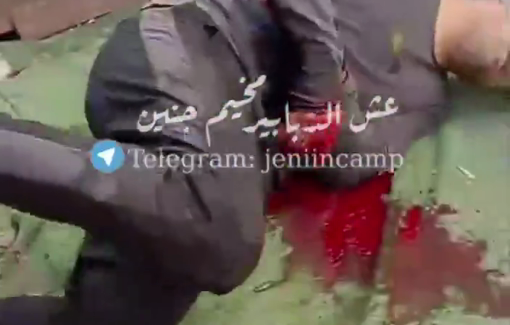 Thumbnail preview image for the video titled: Scene of summary execution of civilian and reckless fire in Jenin RC under Israeli violent assault