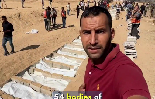 Thumbnail preview image for the video titled: Mass grave for 54 unidentified bodies of Palestinians killed in Israeli captivity