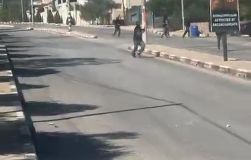 Thumbnail preview image for the video titled: Gangs of Israeli settler attacking the town of Deir Dibwan