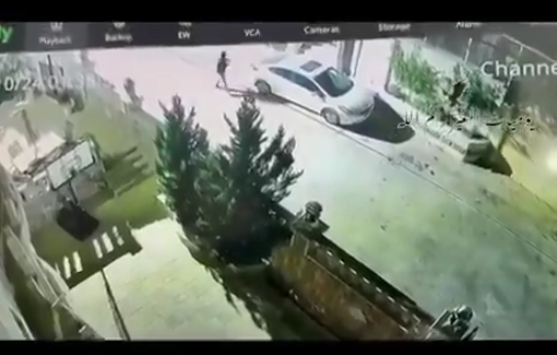 Thumbnail preview image for the video titled: CCTV footage shows Israeli settler terrorists setting fire to Palestinian homes and cars in Deir Dibwan