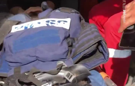 Thumbnail preview image for the video titled: Several activists and journlists injured by settlers on Qamas mountain during olive harvest