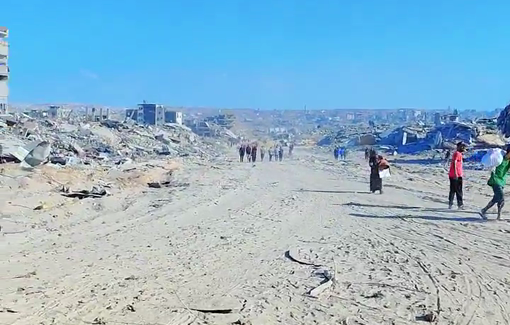 Thumbnail preview image for the video titled: Israel completely razed the Sheikh Radwan area in Gaza City