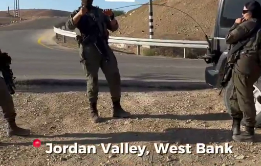 Thumbnail preview image for the video titled: Activist Andrey detained with several Palestinian journalists by Israeli soldiers