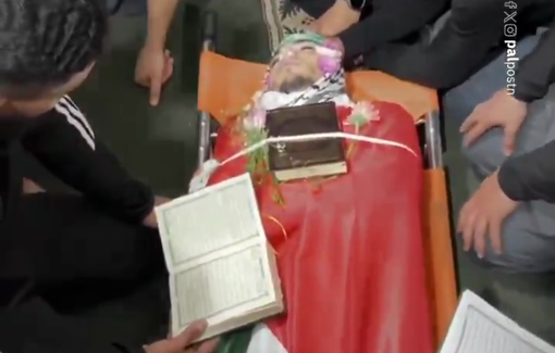 Thumbnail preview image for the video titled: Funeral of Amro al-Marbou, 16, sniped by Israeli soldier during a raid in Kafr Aqab