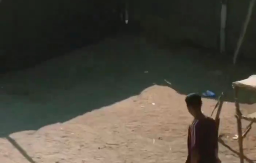 Thumbnail preview image for the video titled: Displaced Palestinian families struggle to find and transport water to their tents