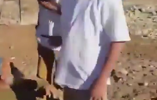 Thumbnail preview image for the video titled: Settlers take the crutches from a Palestinian farmer who lost his legs in a former attack during an attempted land grab