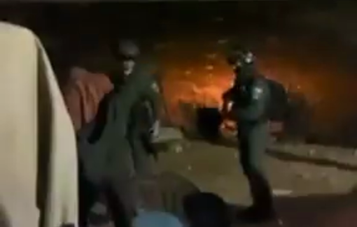 Thumbnail preview image for the video titled: Israeli forces detained two activists at dawn and ordered international solidarity volunteers to leave Al-Khalayel area