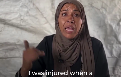 Thumbnail preview image for the video titled: “I Will Stay”: Palestinian woman defies Israeli expansion of the ‘Yellow Line’ in Jabalia