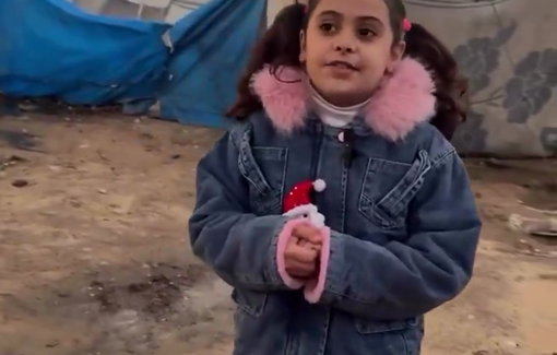 Thumbnail preview image for the video titled: Banias, a young girl from Gaza documents the suffering of children and families living in tents during the winter