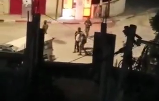 Thumbnail preview image for the video titled: Israeli forces abduct a Palestinian while storming the town of Beita, south of Nablus