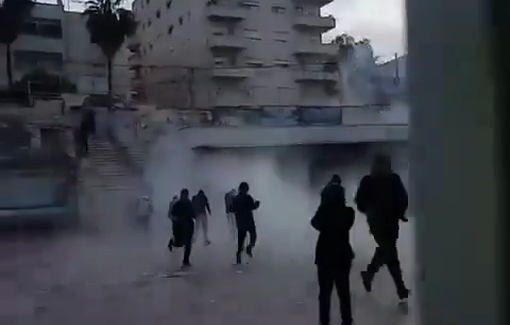 Thumbnail preview image for the video titled: Tear gas fired by Israeli Forces at Al-Ummah School in Al-Ram.